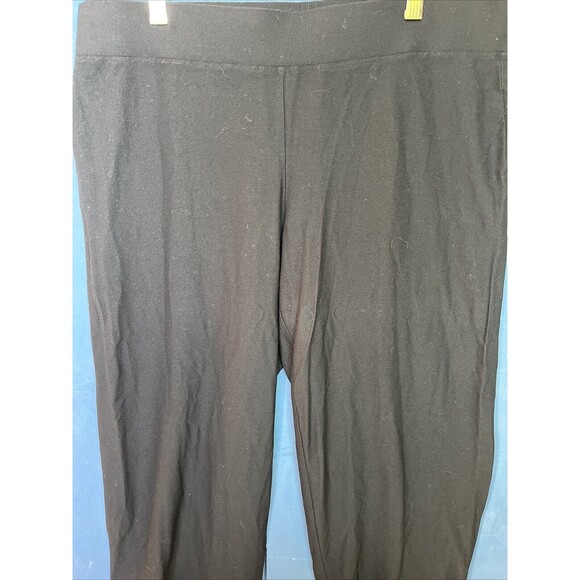 Eileen Fisher Pants Slack Size Large Black Pull-On Stretch Elastic Womens Ladies - Picture 2 of 6